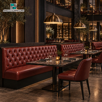 Bancs de restaurant capitonnés en cuir rouge bordeaux, chaises de restaurant, banquette longue, personnalisables pour hôtels, fabricant OEM Chine