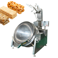Bouilloire industrielle à vapeur en acier inoxydable Bouilloire automatique de cuisson à sauce caramel et gaz avec mélangeur