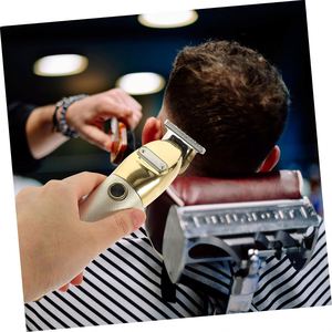 Máquina Cortadora de Pelo Profesional Inalámbrica Recargable para Barbería Gold Barber Shop - Product Image 3