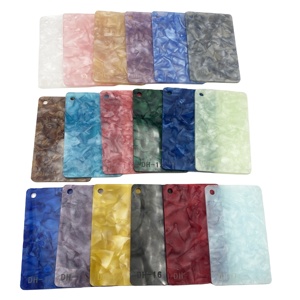 Plaque en acrylique coulé imitation coquillage / Plexiglas <span class=keywords><strong>coloré</strong></span> à grandes fleurs 3MM pour accessoires capillaires / porte-clés / bricolage / décoration - Product Image 1
