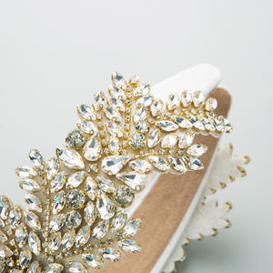 レトロバロックラインストーン幾何学的形状ヘアバンドワイドサイドラグジュアリーレディースウエディングパーソナリティヘアオーナメントブライダルヘッドドレス - Product Image 4