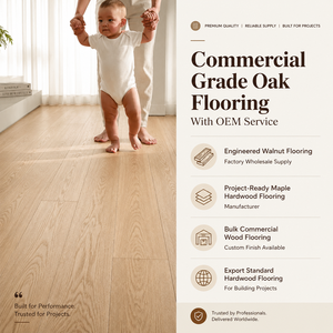 Brushed Matte Oak <b>Engineered</b> <b>Flooring</b> For Modern Living Room Bedroom Commercial Project Installation - Product Image 4