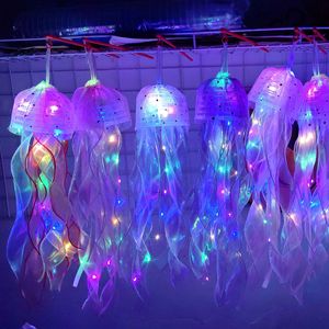 Lampe méduse lumineuse en tissu, jouet lumineux pour décoration de chambre de filles, lanterne portative - Product Image 5