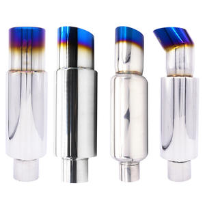 Nouveau tuyau d'échappement universel en acier inoxydable pour voiture, finition bleue argentée, avec garantie de 2 ans - Product Image 1