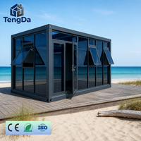 Maison modulaire personnalisée de 20 pieds, maison préfabriquée moderne, maison conteneur en verre portable pour hôtel, villa et complexe hôtelier