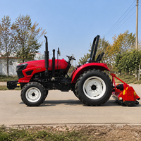 Tracteur diesel 4x4 de 25 CV à 30 CV avec broyeur à fléaux pour la coupe de l'herbe dans les vergers et l'entretien des vignobles