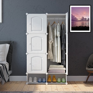 Hochwertiger 6-Würfel-Kunststoff-Kleiderschrank, faltbar, für Schlafzimmermöbel zur Aufbewahrung im Wohnzimmer - Product Image 5