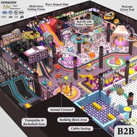 Equipo de Juego Interior Directo de Fábrica, Temática de Circo y Carnaval, Tobogán Ondulado, Piscina de Pelotas, Túnel de Puntos, Trampolín, Carrusel