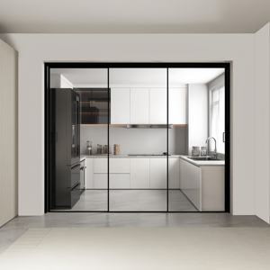 <span class=keywords><strong>Porte</strong></span> coulissante en alliage d'aluminium, salon, balcon, <span class=keywords><strong>porte</strong></span> à rail <span class=keywords><strong>suspendu</strong></span> à triple liaison - Product Image 5