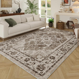 Alfombra de Estilo Persa Vintage, Rectangular, con Patrón de Medallón, Cachemira Fina, Decoración para Sala de Estar - Product Image 1