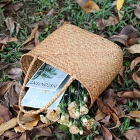 Panier cabas de luxe grande capacité tressé à la main, conteneur de rangement en osier naturel pour femme, idéal pour la plage, les pique-niques, le shopping et le rangement du linge