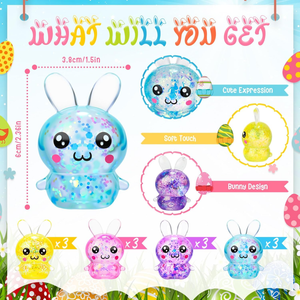 JITENG Boules anti-stress à presser Lapin de Pâques, jouet sensoriel pour le soulagement du stress, idéal pour les cadeaux de fête de Pâques et les cadeaux d'<span class=keywords><strong>anniversaire</strong></span> sur le thème des lapins - Product Image 2