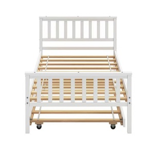 <span class=keywords><strong>Lit</strong></span> enfant simple en pin massif blanc avec <span class=keywords><strong>lit</strong></span> <span class=keywords><strong>gigogne</strong></span>, ensemble de meubles de chambre moderne et minimaliste, personnalisable pour filles, garçons et chambre d'amis - Product Image 5