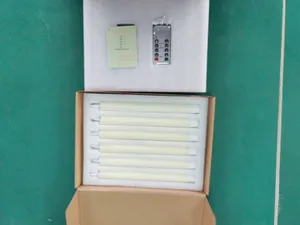 Luz de cera de parafina de llama real 3D, 10 teclas de control remoto, vela cónica LED para ventana, velas electrónicas con batería