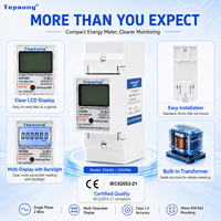 Tepsung EDU04 Meter Energi Digital Satu Fasa Dua Kawat 60A Kelas 1.0 LCD Backlight Abu-abu 50/60Hz Bersertifikasi CE ISO9001 Garansi 24 Bulan