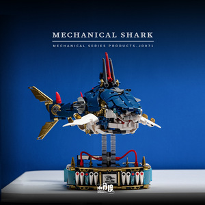 XJD JD071 1213PCS Ensemble <span class=keywords><strong>de</strong></span> blocs <span class=keywords><strong>de</strong></span> construction modèle Requin Punk, <span class=keywords><strong>jouet</strong></span> technique moderne en plastique, cadeau <span class=keywords><strong>de</strong></span> festival - Product Image 3