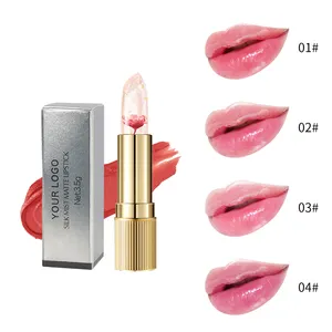 2023 Newest Waterproof fashion 4 Colors flower lipstick Wholesale Lazy Lipstick Long Lasting Nonstick Cup Lip-shaped Lipstick