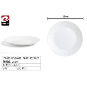 Plato de Cerámica de 25 cm, Diseño PLATO LLANO, Estilo Minimalista, Apto para Lavavajillas - Product Image 1