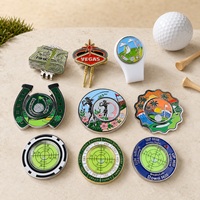 Marcadores de Pelotas de Golf Magnéticos de Aleación de Zinc con Logotipo Personalizado al por Mayor y Clip para Gorra, Empaquetado a Granel