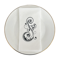 Serviettes jetables blanches de haute qualité avec logo, sensation lin, douces, en papier Airlaid, personnalisation usine