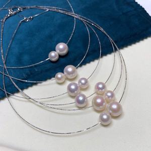 Collier de perles d'Akoya blanches australiennes miniatures de 6 à 7 mm, naturelles, sans couleur, avec une perfection subtile - Product Image 2