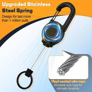 VIEJKLG Porte-clés rétractable en métal avec mousqueton, porte-badge de 23,6 pouces, cadeau promotionnel - Product Image 6