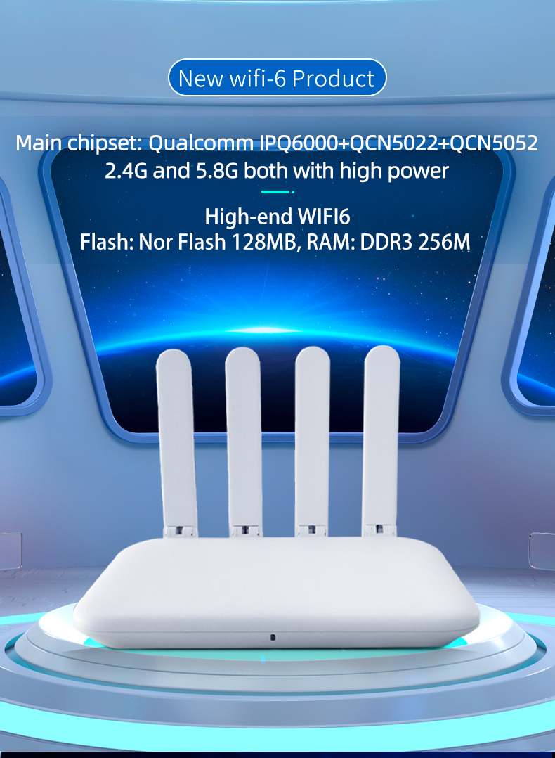 1800Mbps Dual Band Wireless Wifi 6 Router Gigabit MESH 128MB FLASH