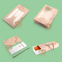 Boîte d'emballage pour pâtisserie, croissant, pain, cupcake, avec poignée et fenêtre, design intégral personnalisé, à emporter, avec fermeture à pression