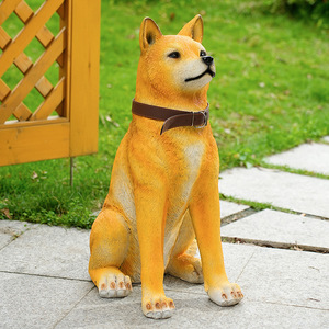 Realistiche handgemaakte eco-vriendelijke Akita Inu hondenmodel hars sculptuur met schilderachtig patroon voor tuin, binnenplaats, villa en huisdecoratie - Product Image 4