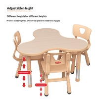 Table et chaise d'art en plastique pour enfants de maternelle, idéales pour les cours de formation, l'éducation précoce et l'apprentissage de l'écriture pour bébés (table trèfle)