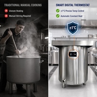 Chauffe-soupe électrique commercial en acier inoxydable 304 avec robinet |   Distributeur de boissons chaudes pour buffet |   Contrôle de température numérique pour hôtels et restaurants