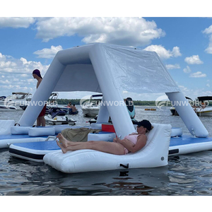 Plate-forme d'île flottante gonflable de parc aquatique pour la pêche de relaxation et l'amusement de famille - Product Image 6