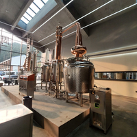 Alambic semi-automatique en verre et cuivre à 4+8 plaques avec refroidissement par eau pour Huangjiu/Baijiu/Vodka/Brandy