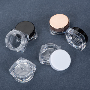 Bán buôn giá rẻ vuông <span class=keywords><strong>3</strong></span> <span class=keywords><strong>ml</strong></span> PS nhựa rỗng mỹ phẩm container với nắp tròn tái sử dụng kem <span class=keywords><strong>Jar</strong></span> du lịch chia phần lọ - Product Image 2