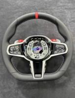 Volant de voiture en cuir lisse en gros compatible avec Toyota GR Supra A90 A91, volant en fibre de carbone LED