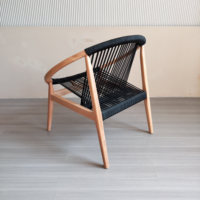Chaises de jardin à coussin en caoutchouc élastique noir, mobilier d'extérieur de style Unique, chaises de plage modernes