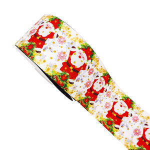 Ruban <span class=keywords><strong>en</strong></span> gros-grain de Noël à motif de dessin animé, largeur 3 pouces, imprimé Bonhomme <span class=keywords><strong>en</strong></span> pain d'épices et Père Noël, pour l'artisanat des fêtes, l'emballage de cadeaux et les nœuds pour cheveux - Product Image 5