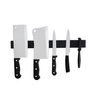 Magnetic Knife Holder Wall Mounted No Drill 304 Stainless Steel Black For Kitchen Knives And Cleavers - Product Image 5