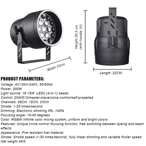19x15W <span class=keywords><strong>LED</strong></span> <span class=keywords><strong>PAR</strong></span> ánh sáng Zoom RGBW 4in1 <span class=keywords><strong>Par</strong></span> <span class=keywords><strong>led</strong></span> zoom 19x15W <span class=keywords><strong>Led</strong></span> Zoom <span class=keywords><strong>Par</strong></span> sân khấu <span class=keywords><strong>LED</strong></span> <span class=keywords><strong>PAR</strong></span> Zoom DJ đèn buổi hòa nhạc Đảng uplight - Product Image 2