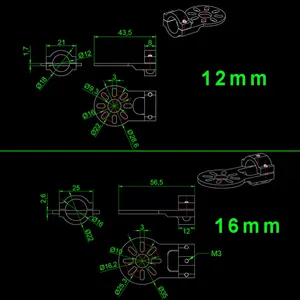 RJXHOBBY RJX 12/16/18/25mm Aluminum Alloy Motor Mount for <b>RC</b> Model Multirotor Accessory for Remote Control <b>Drone</b> Arm Carbon - Product Image 6