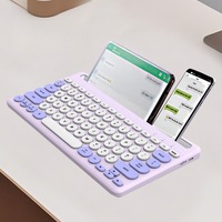 Ensemble clavier et souris ergonomique sans fil BT 5.0, 78 touches, étanche, anti-ghosting, avec interrupteurs noirs, pour ordinateur portable, PC, phablet, tablette, multi-appareils