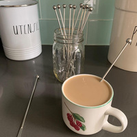 Cuillère à cocktail en acier inoxydable avec boule mélangeuse, outil de bar pour le café, les jus et les boissons