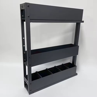 Support à bouteilles en métal au design moderne avec trois étagères coulissantes, imperméable et antirouille, pour rangement d'épices dans les armoires