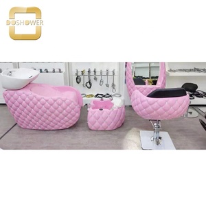 Conjunto de silla de champú de colores, silla de estilismo de peluquero, muebles de salón de belleza - Product Image 2