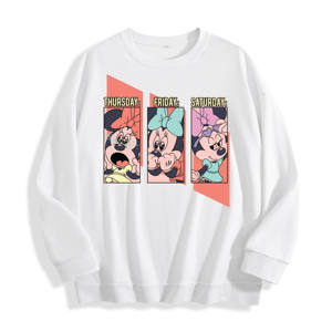 <span class=keywords><strong>Felpa</strong></span> girocollo con grafica Minnie Mouse Weekday Mood Collage, magazzino USA, 6 colori - Product Image 2