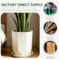 Pots à fleurs carrés en plastique PP, avec trou de drainage, durables, capacité de 21,01 L, design moderne pour la maison et le jardin