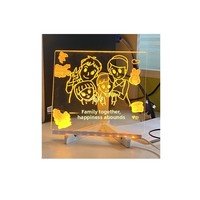 Tableau d'écriture numérique lumineux fluorescent effaçable pour enfants, en acrylique, pour messages et dessins, idéal pour l'écriture transfrontalière