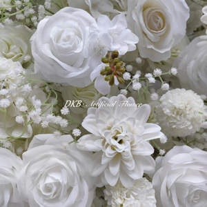 <span class=keywords><strong>3D</strong></span> ประดิษฐ์ผนังผ้า8FT 8 * ดอกกุหลาบผ้าไหมสีขาวสีแดง5D และดอกไม้เลี้ยงในงานแต่งงาน - Product Image 3