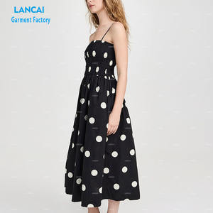 Vestido de mujer personalizado cuello cuadrado sin mangas espalda tela de alta calidad ropa de fiesta de noche al por mayor - Product Image 3