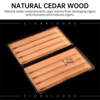 Cigarloong Nouvelle boîte à cigares portable en cuir pleine fleur fin avec doublure en cèdre, capacité 3-5 cigares, emballage cadeau, accessoires pour cigares